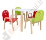 Vaikų baldų komplektas HAPPY: stalas ir 4 kėdės-0