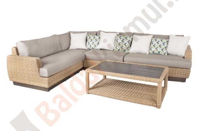 Lauko sofos komplektas TANJA: kampinė sofa ir kavos staliukas-0