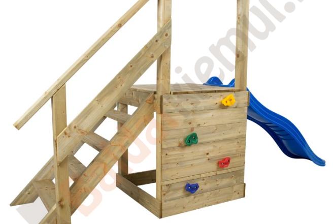 Čiuožykla su laipiojimo sienele vaikų žaidimo aikštelei-0