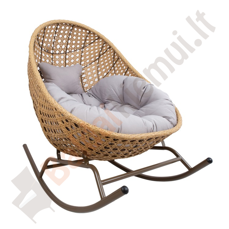 Supama lauko kėdė EGG. 134x87xH122cm Spalvos: smėlio ir šviesiai ruda-0