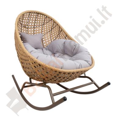 Supama lauko kėdė EGG. 134x87xH122cm Spalvos: smėlio ir šviesiai ruda-0
