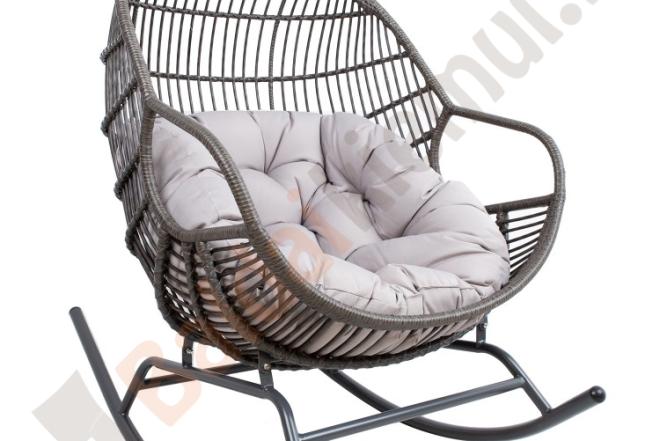 Supama lauko kėdė EGG 134x87xH122cm Spalvos: ruda ir pilka-0