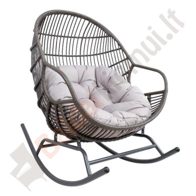 Supama lauko kėdė EGG 134x87xH122cm Spalvos: ruda ir pilka-0
