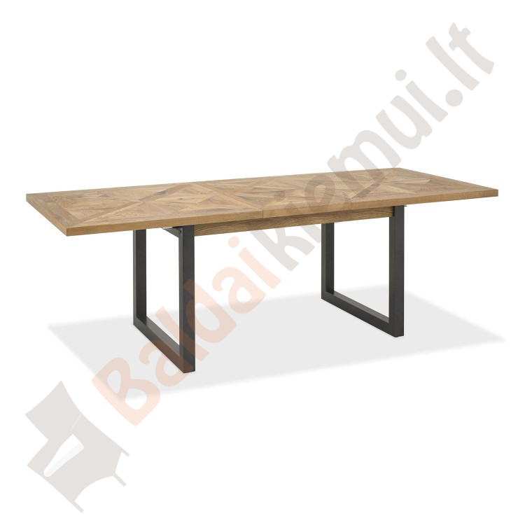 Valgomojo stalas INDUS 190/240x100xH76,5cm. Stalas per vidurį pailginamas-0