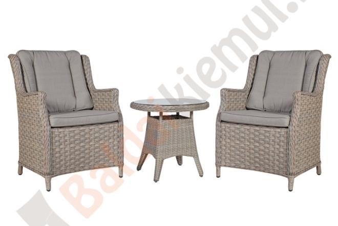 Balkono baldų komplektas PACIFIC stalas ir 2 foteliai-0