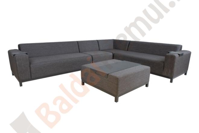 Lauko sofos komplektas BONNAT su stalu, kurį galima naudoti kaip pufą-0