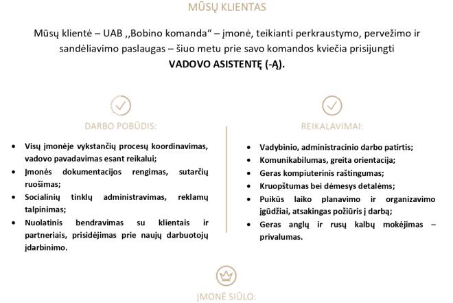 VADOVO ASISTENTĖ (-AS)-0