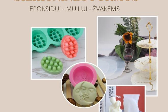 Silikoninės formos epoksidui, muilui, žvakėms-0