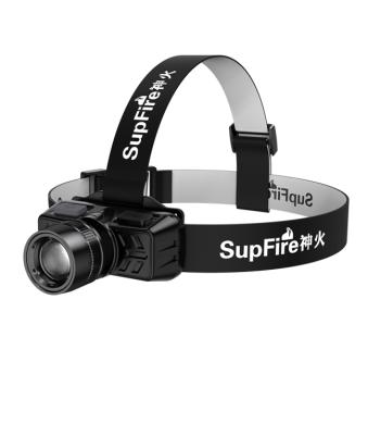 Supfire HL50 galvos žibintuvėlis, USB, 300lm, 200m, Zoom-0