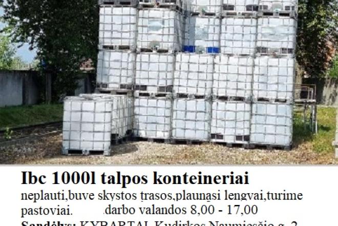 1000 L talpos IBC plastikinius konteinerius.-0
