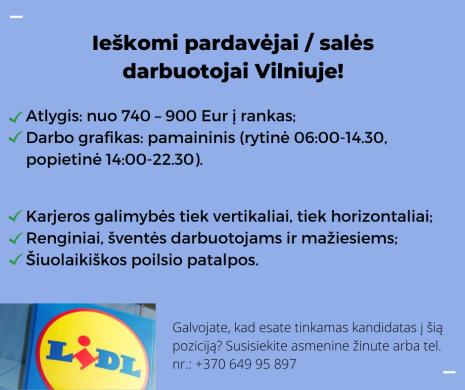 Ieškomas pardavėjas (-a) /salės darbuotojas (-a) Vilniuje-0