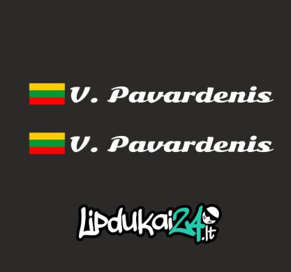 Lipdukai automobiliams su trispalve ir vardu-1