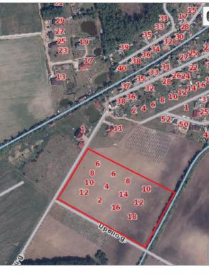 225a sklypas kuriame suformuota 13 Namų valdos paskirties sklypų Klaipėdos r. sav. Rokų k. Laukų g. ir Upelio g.-1