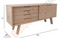 Indauja BERGEN 160x45xH73cm: 2 stalčiai ir stumdomos durys-1