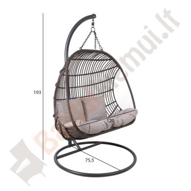 Kabanti kėdė CHESTNUT dviejų vietų su minkšta dalim 120x75,5xH193cm-1