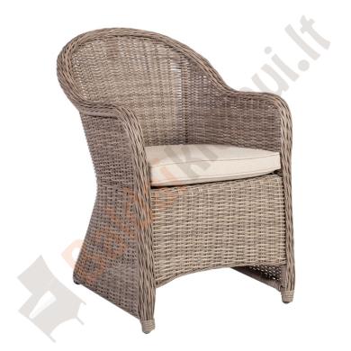 Lauko baldų komplektas TOSC su 6 foteliais, 140x80xH73cm, aliumo rėmas pintas plastiko vytele-1