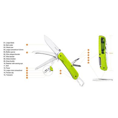 Ruike Trekker LD43 gelbėjimo peilis ŽALIAS-1