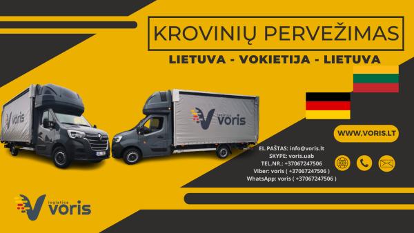 -KROVINIAI - IŠ VOKIETIJOS Į VOKIETIJĄ -  LIETUVA - VOKIETIJA - LIETUVA  * Krovinių Pervežimas  * Parodų Logistika  * Express Pristatymas  * Perkraustymo Paslaugos  EL.PAŠTAS: info@voris.lt SKYPE: voris.uab TEL.NR.: +37067247506 Viber: voris ( +3706724750-1