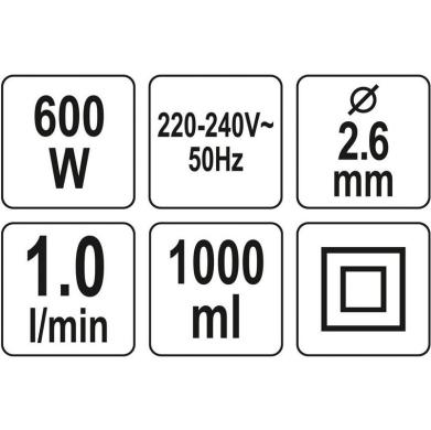 Elektrinis dažų purkštuvas Pulverizatorius Yato 600W YT-82553-1