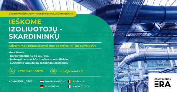Ieškome patyrusių Izoliuotojų - Skardininkų IŠVYKIMAS 2023-01-07-0
