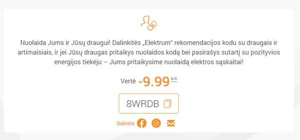 Elektrum nemokamas nuolaidos kodas 8WRDB-0