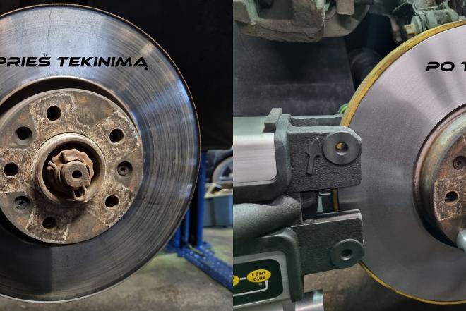 Stabdžių diskų tekinimas nenuimant jų nuo automobilio-0