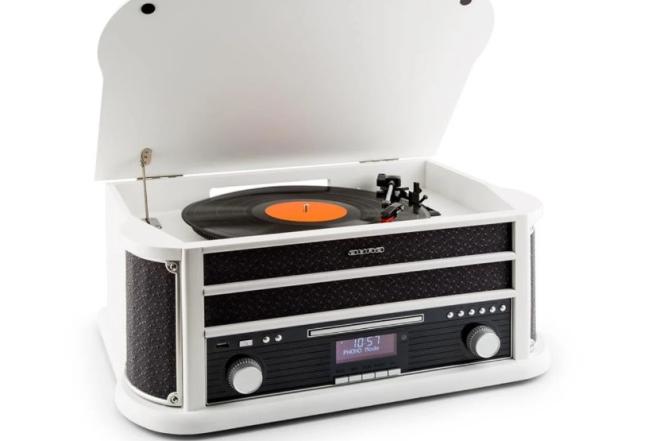 Auna retro patefonas su CD, Usb, Bluetooth-0