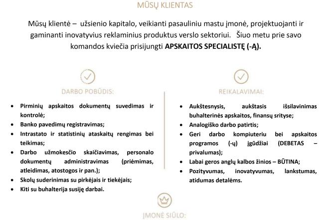 Apskaitos specialistė (-as) Marijampolėje-0