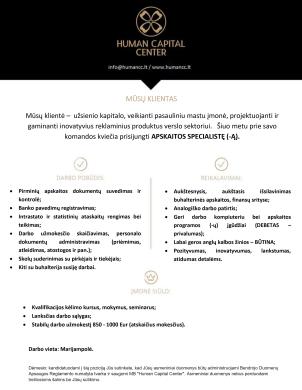 Apskaitos specialistė (-as) Marijampolėje-0