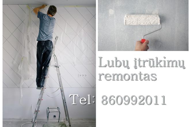 Lubų įtrūkimų remontas. Glaistymas dažymas-0
