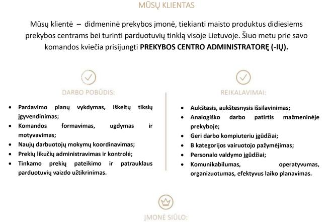 Prekybos centro administratorė (-ius)-0