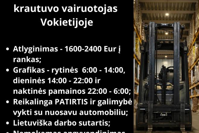 IEŠKOMAS AUKŠTUMINIO KRAUTUVO VAIRUOTOJAS VOKIETIJOJE-0
