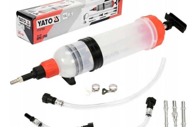 Švirkštas, rankinė pompa YATO, 1,5L su 6 priedais, YT-07082-0