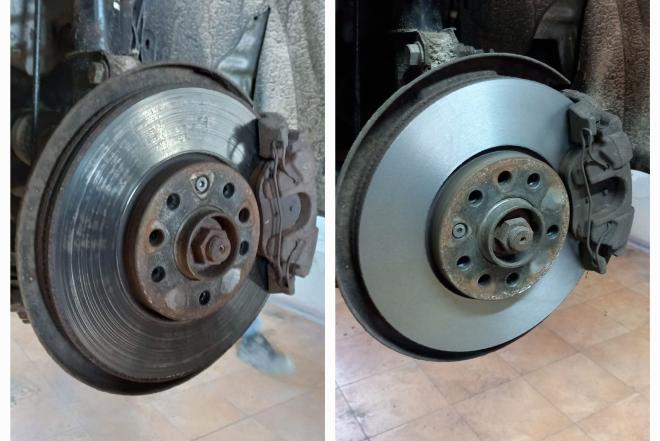 STABDŽIŲ DISKŲ TEKINIMAS NENUIMANT NUO AUTOMOBILIO-0