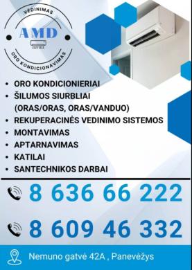 Oro kondicionieriu, silumos siurbliu, vedinimo sistemu montavimas, parinkimas, aptarnavimas-0