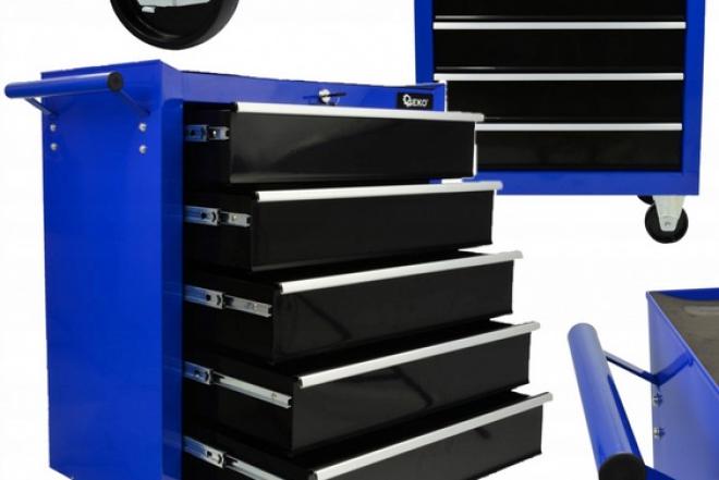 Įrankių vežimėlis Geko, 5 stalčiai-0