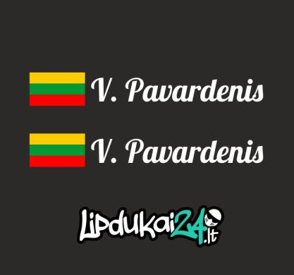 Lipdukai automobiliams su trispalve ir vardu-2
