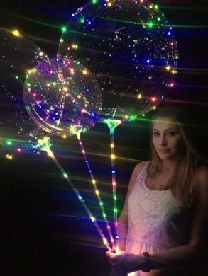 HD LED balionai Švytintys stipriai LED baterijos Festivaliai Bobo širdies balionas-2