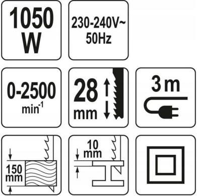 Tiesinis pjūklas Yato YT-82281, 1050W-1
