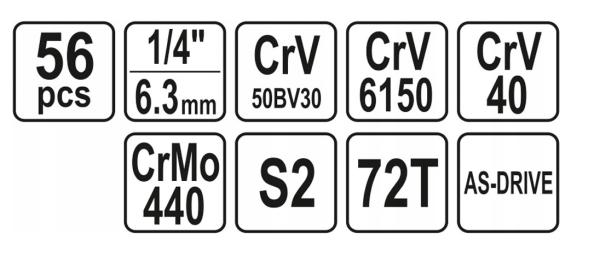 Raktų rinkinys YATO 56vnt, YT-14501-1