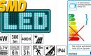 LED šviestuvas YATO su judesio davikliu 4W, YT-81860-1