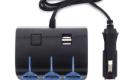 Automobilinis šakotuvas 3 lizdai + 2 USB 3.1A-1