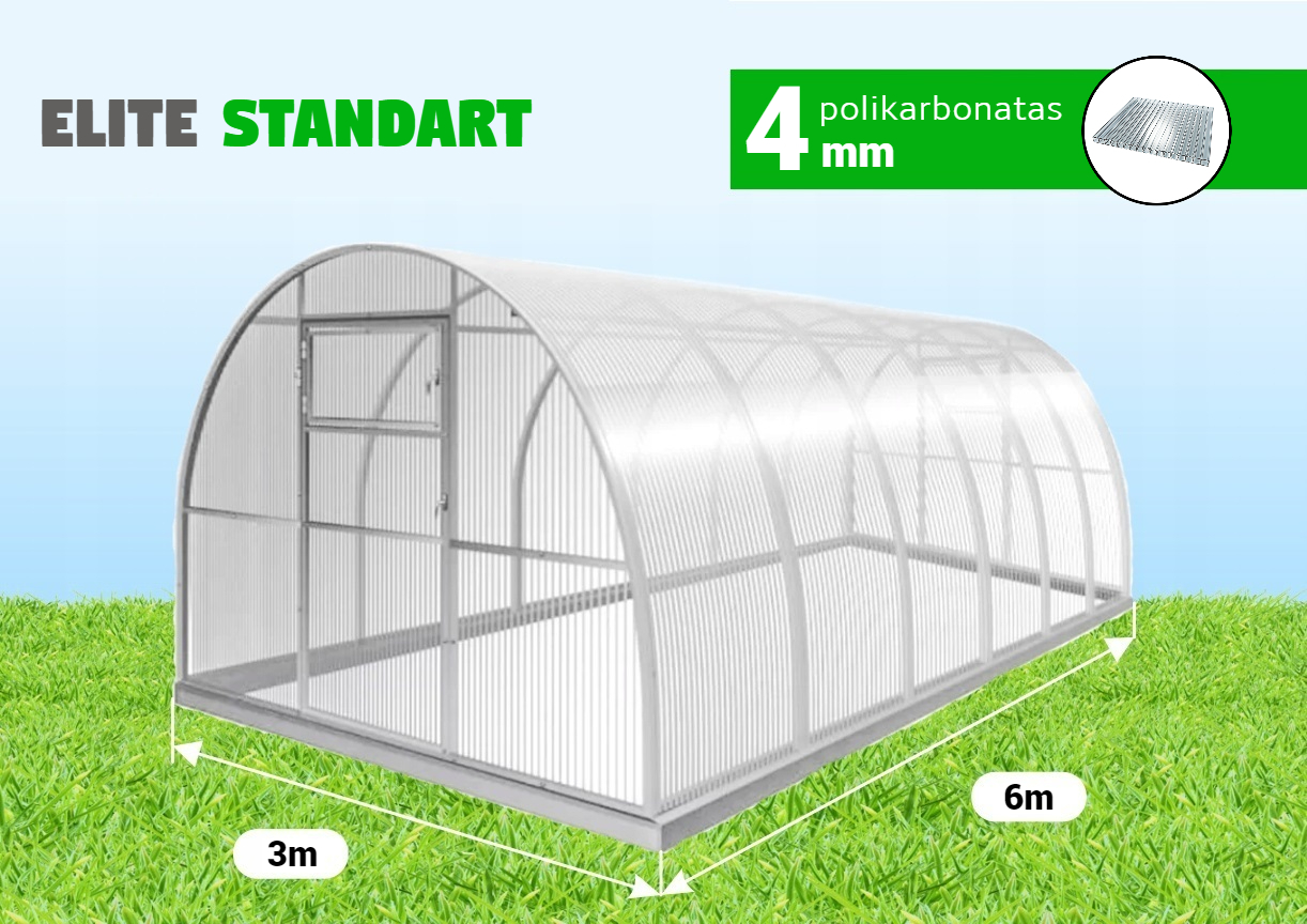 Šiltnamis "ELITE STANDART" - 6 metrai, 4mm-0