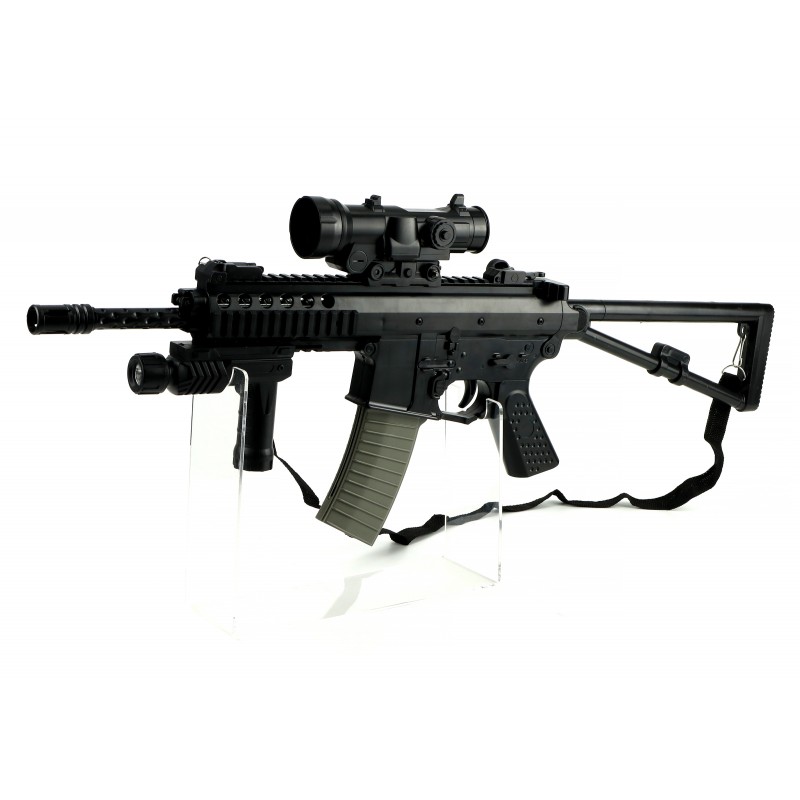 Pasunkintas Airsoft automatas G36 su reguliuojama optika ir prožektoriumi-0