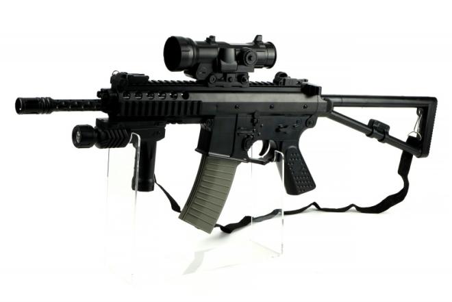 Pasunkintas Airsoft automatas G36 su reguliuojama optika ir prožektoriumi-0