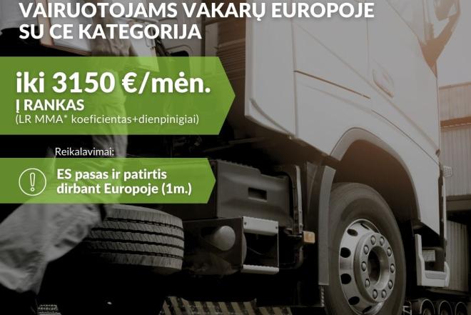 Darbas vilkikų vairuotojams (CE kat.) Europoje-0