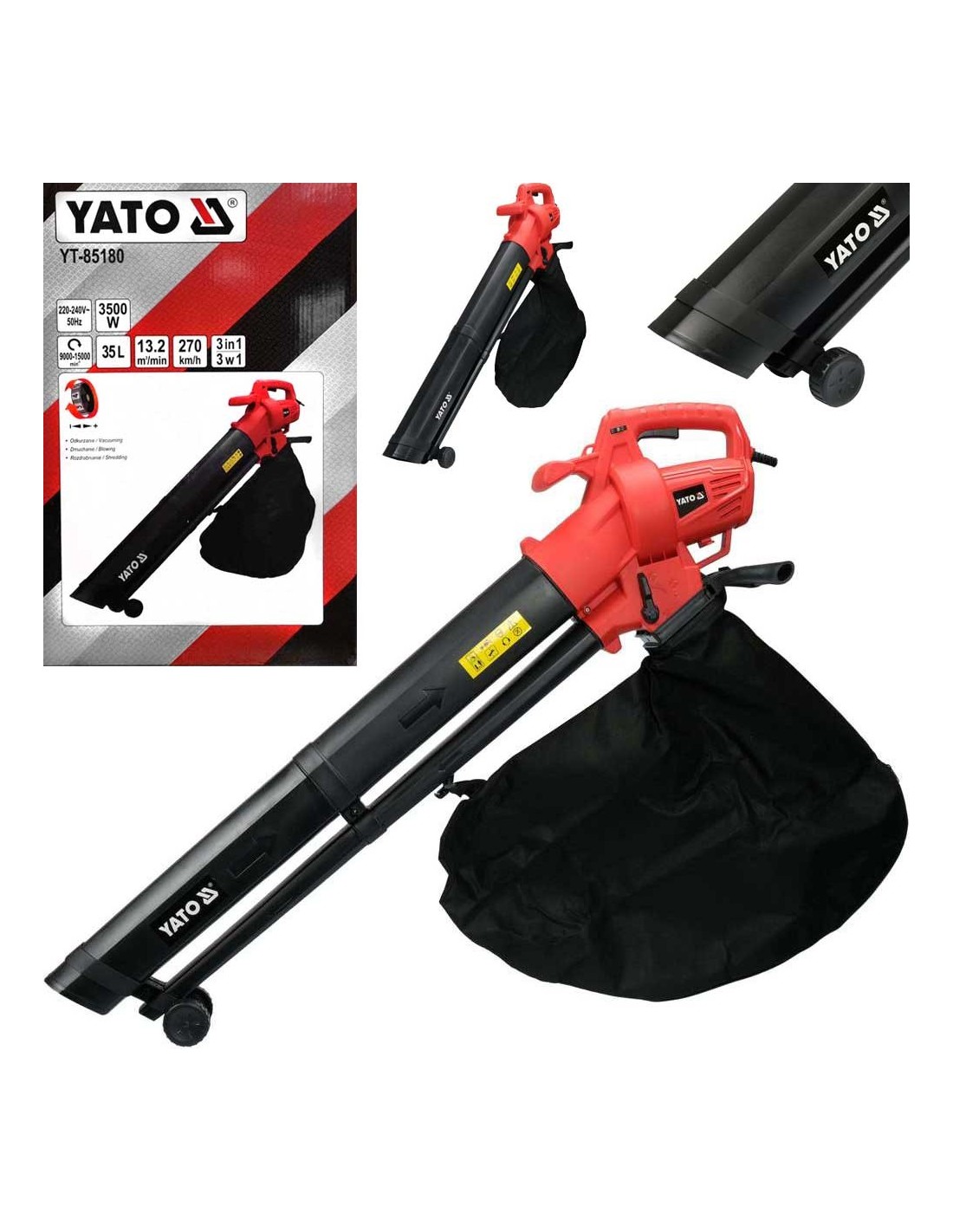 Elektrinis lapų pūstuvas YATO 3500W, YT-85180-0