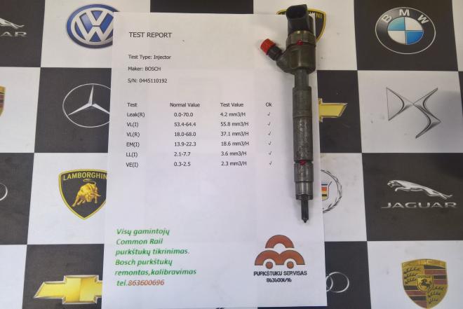 Kuro purkštukas tinkantis Mercedes-Viano. 0445110192-0