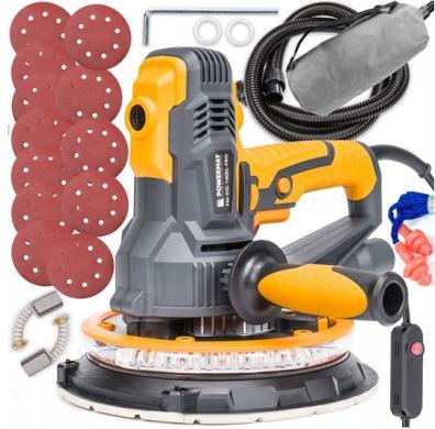 Gipso šlifuoklis PowerMat PRO 1400W, su LED apšvietimu-0
