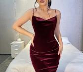 Elegantiška suknelė be rankovių, spalva burgundija 83147-0